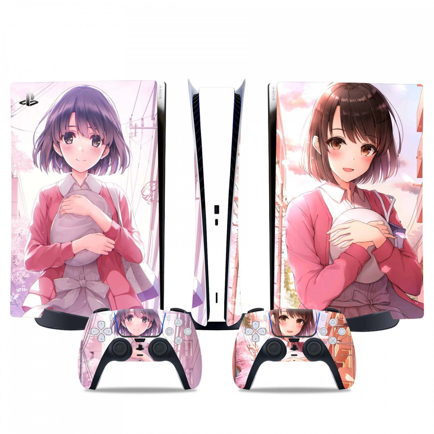 Katou Megumi decal skin for PS5 digital Console & 2 Controllers