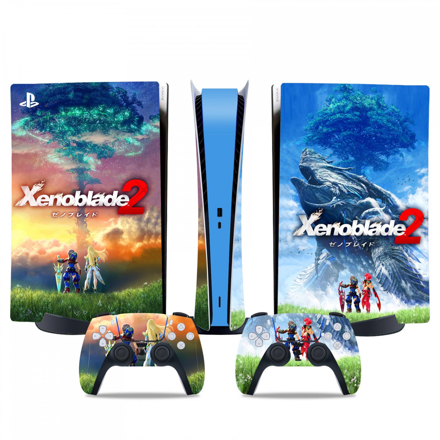 Xenoblade 2 decal skin for PS5 digital Console & 2 Controllers