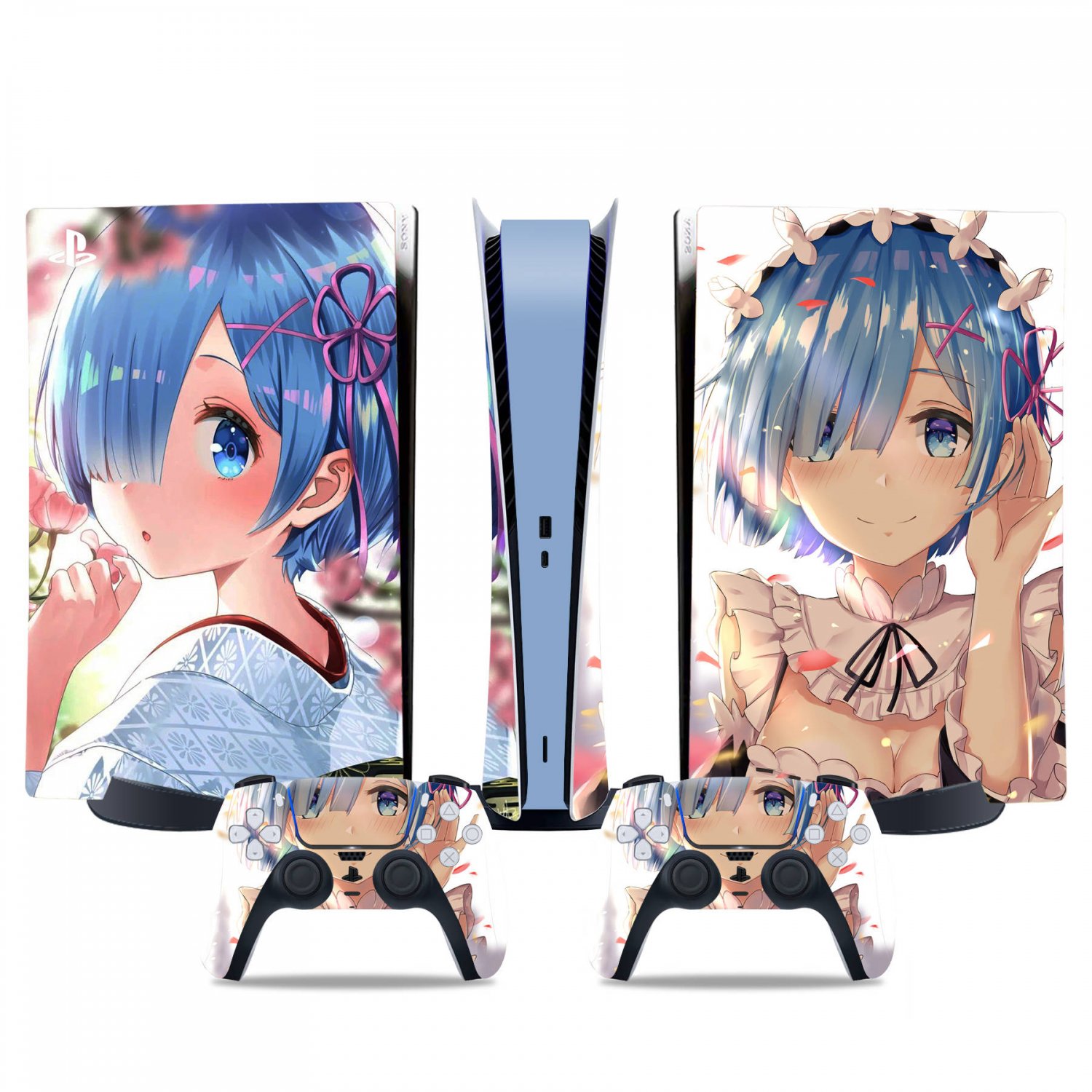 Re Zero decal skin for PS5 digital Console & 2 Controllers