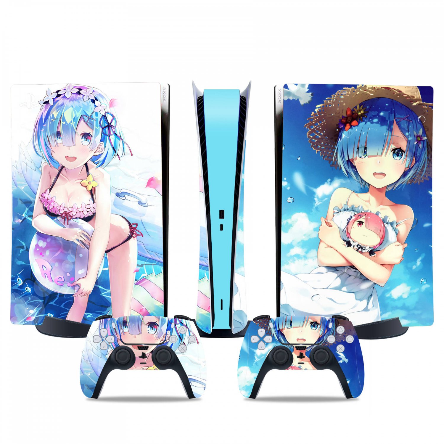 Re Zero decal skin for PS5 digital Console & 2 Controllers