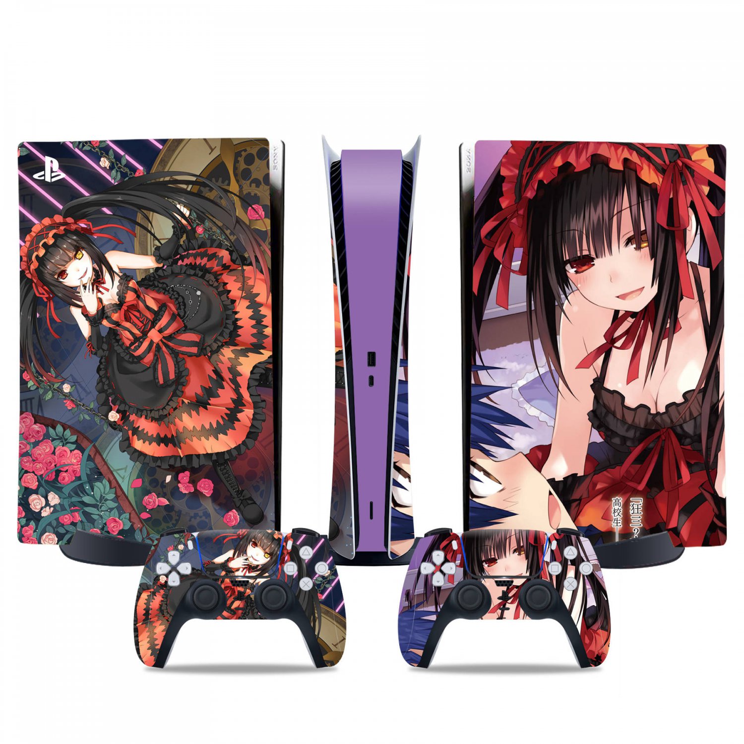 Kurumi Tokisaki decal skin for PS5 digital Console & 2 Controllers