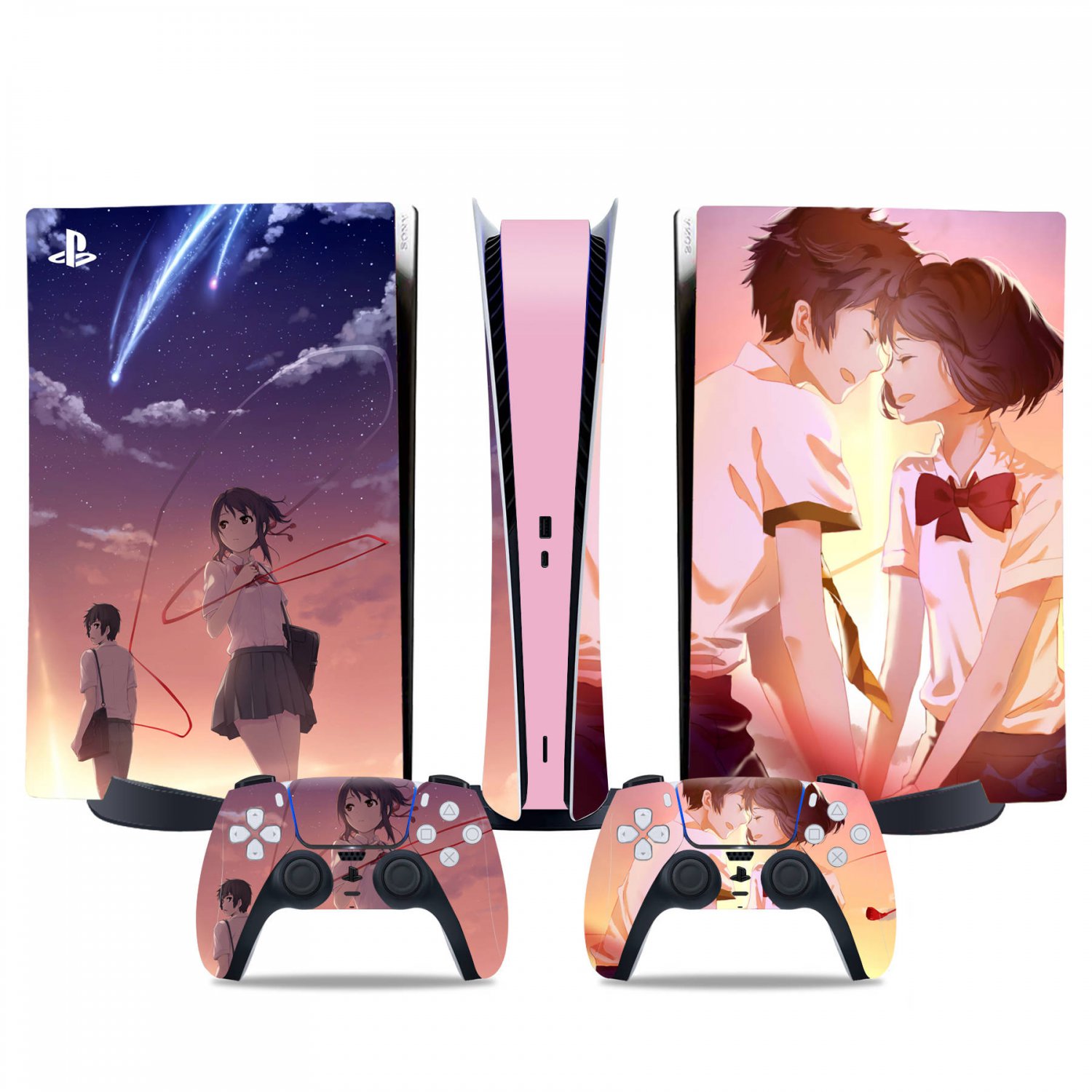 Your Name decal skin for PS5 digital Console & 2 Controllers