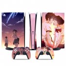 Your Name decal skin for PS5 digital Console & 2 Controllers