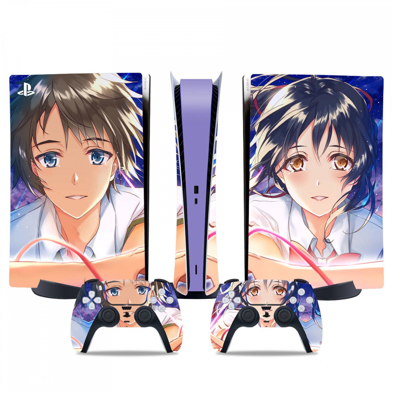 Your Name decal skin for PS5 digital Console & 2 Controllers