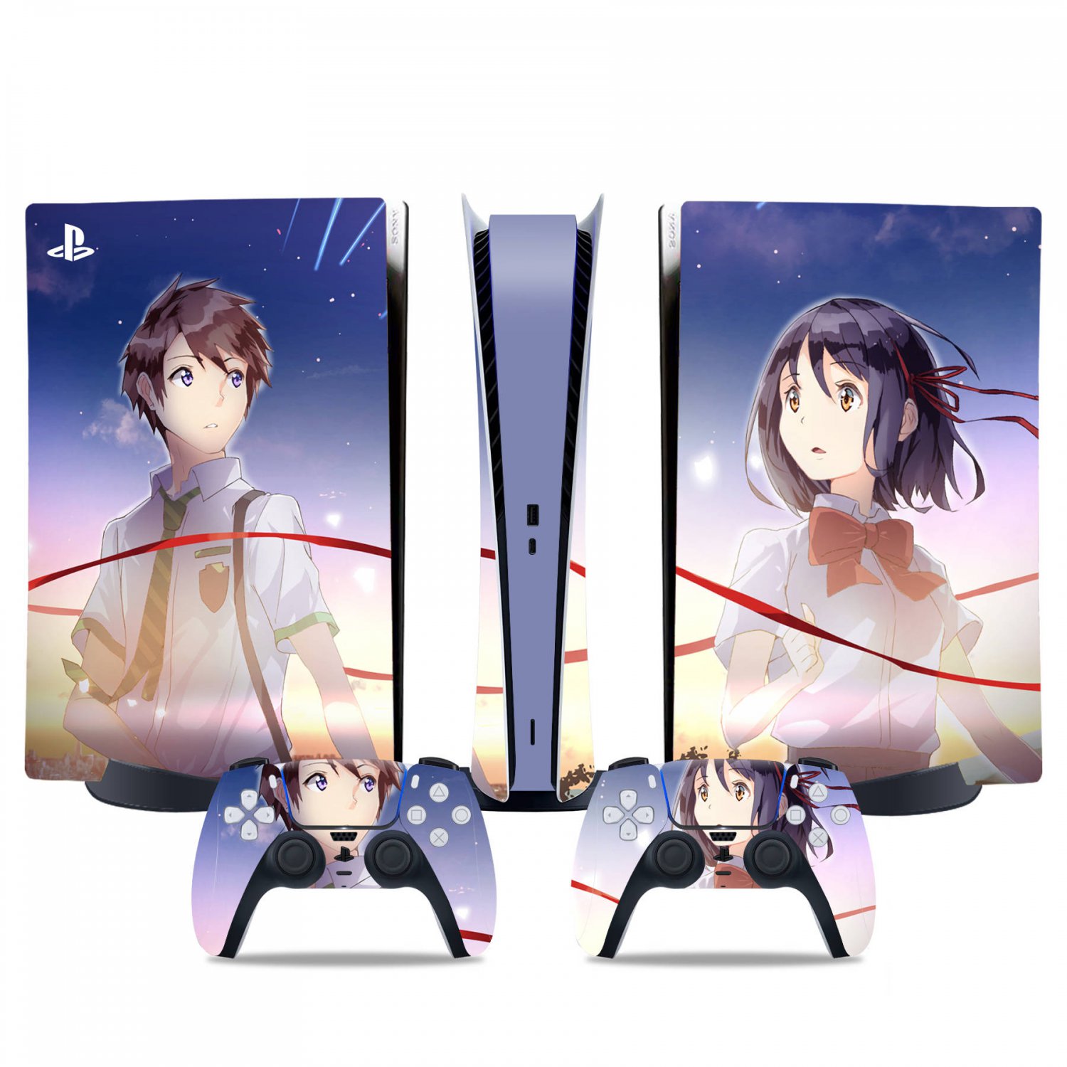 Your Name decal skin for PS5 digital Console & 2 Controllers
