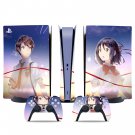 Your Name decal skin for PS5 digital Console & 2 Controllers