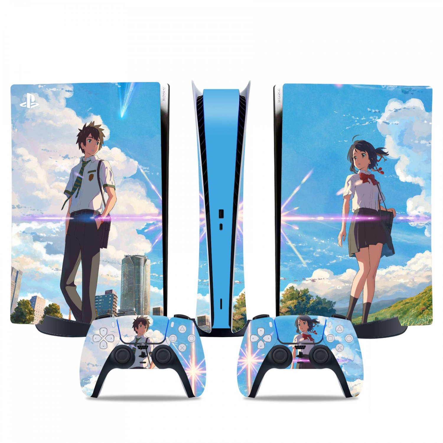 Your Name decal skin for PS5 digital Console & 2 Controllers