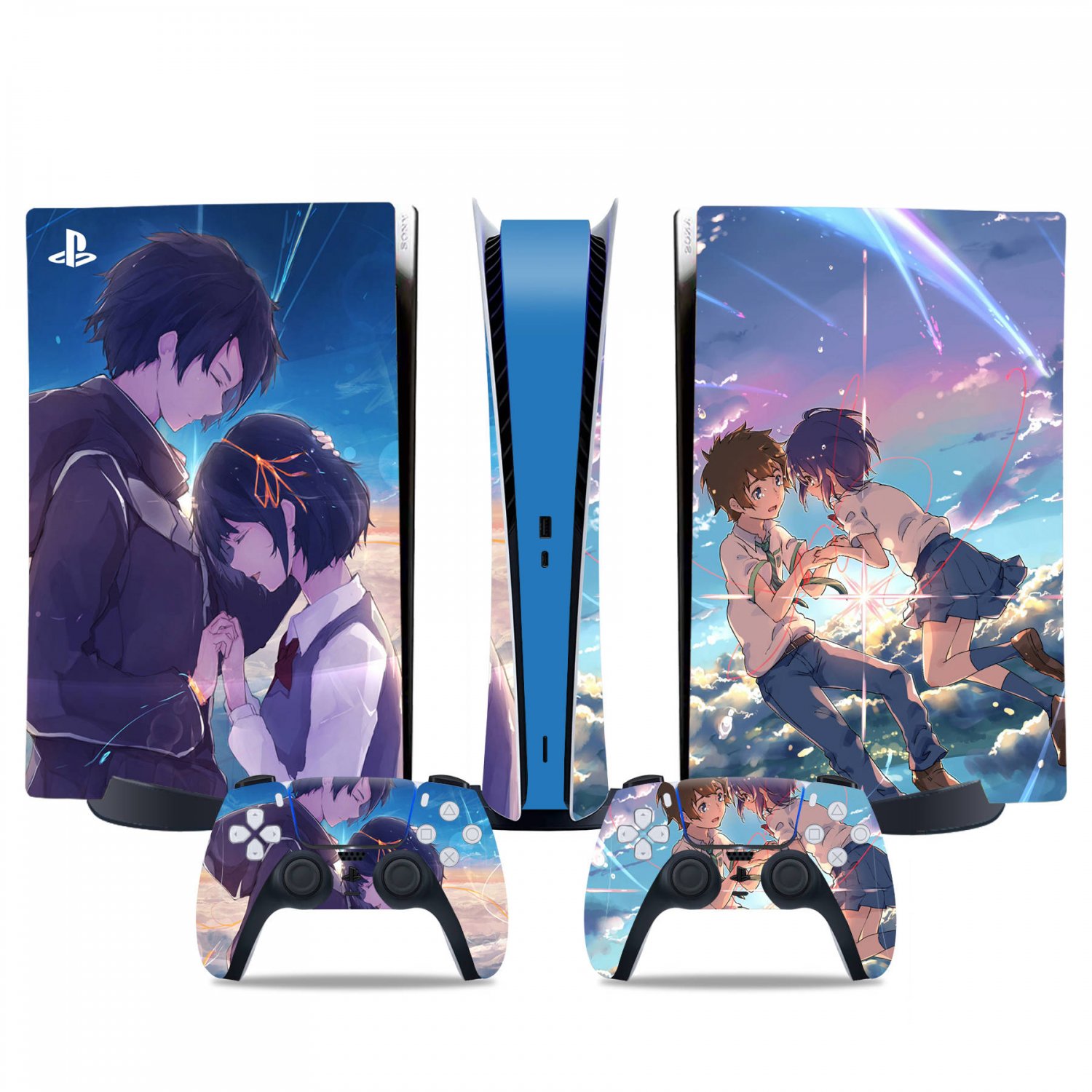Your Name decal skin for PS5 digital Console & 2 Controllers