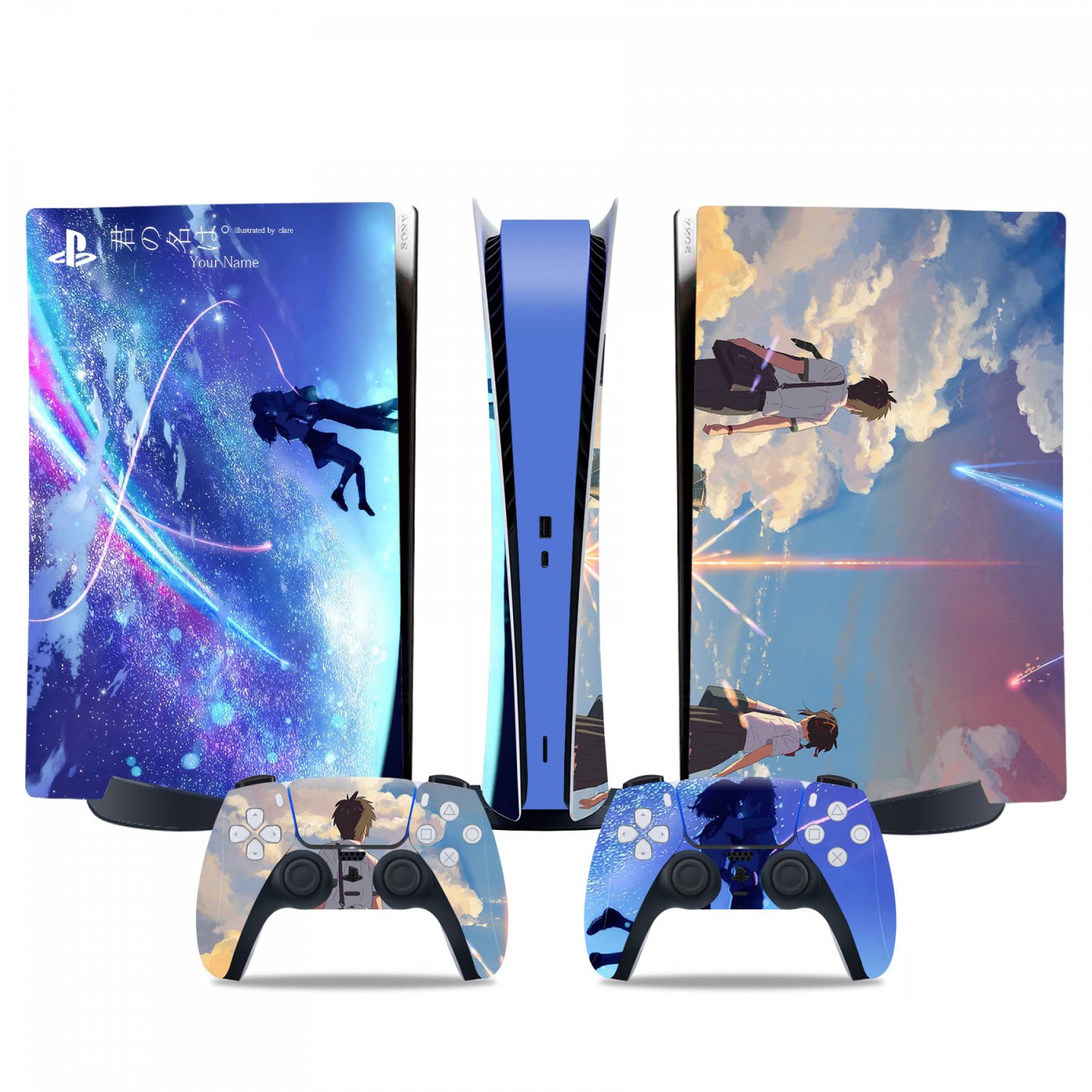 Your Name decal skin for PS5 digital Console & 2 Controllers