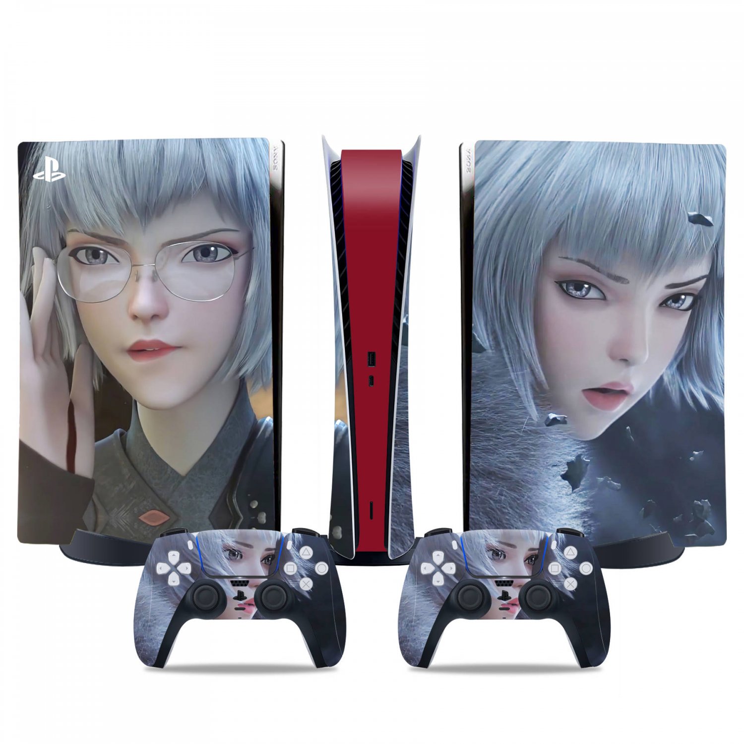 Yuekui Bai decal skin for PS5 digital Console & 2 Controllers