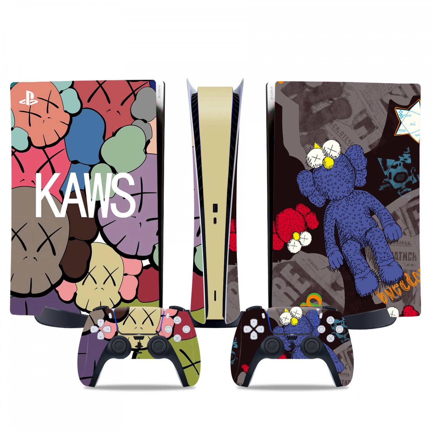 KAWS decal skin for PS5 digital Console & 2 Controllers