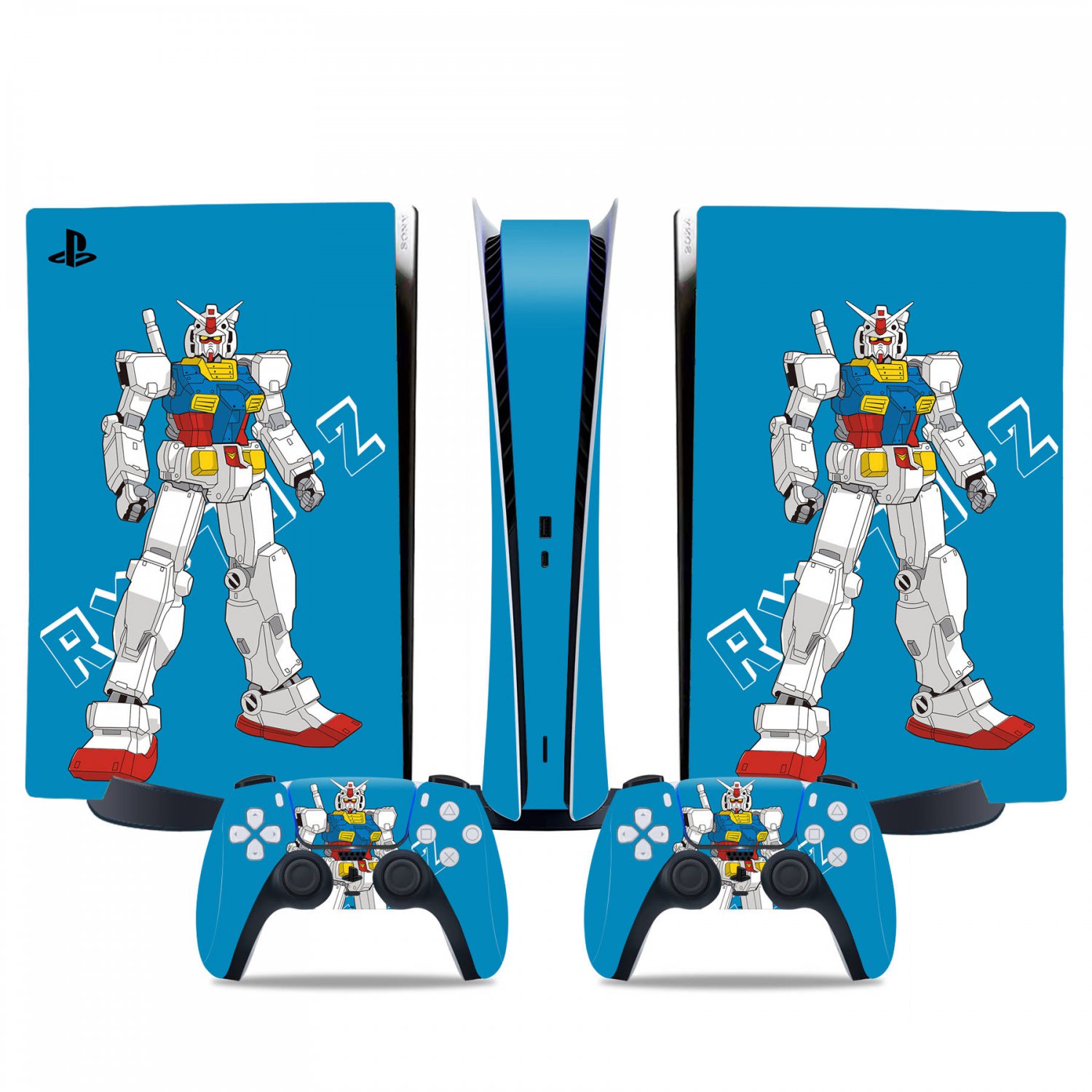 Gundam decal skin for PS5 digital Console & 2 Controllers