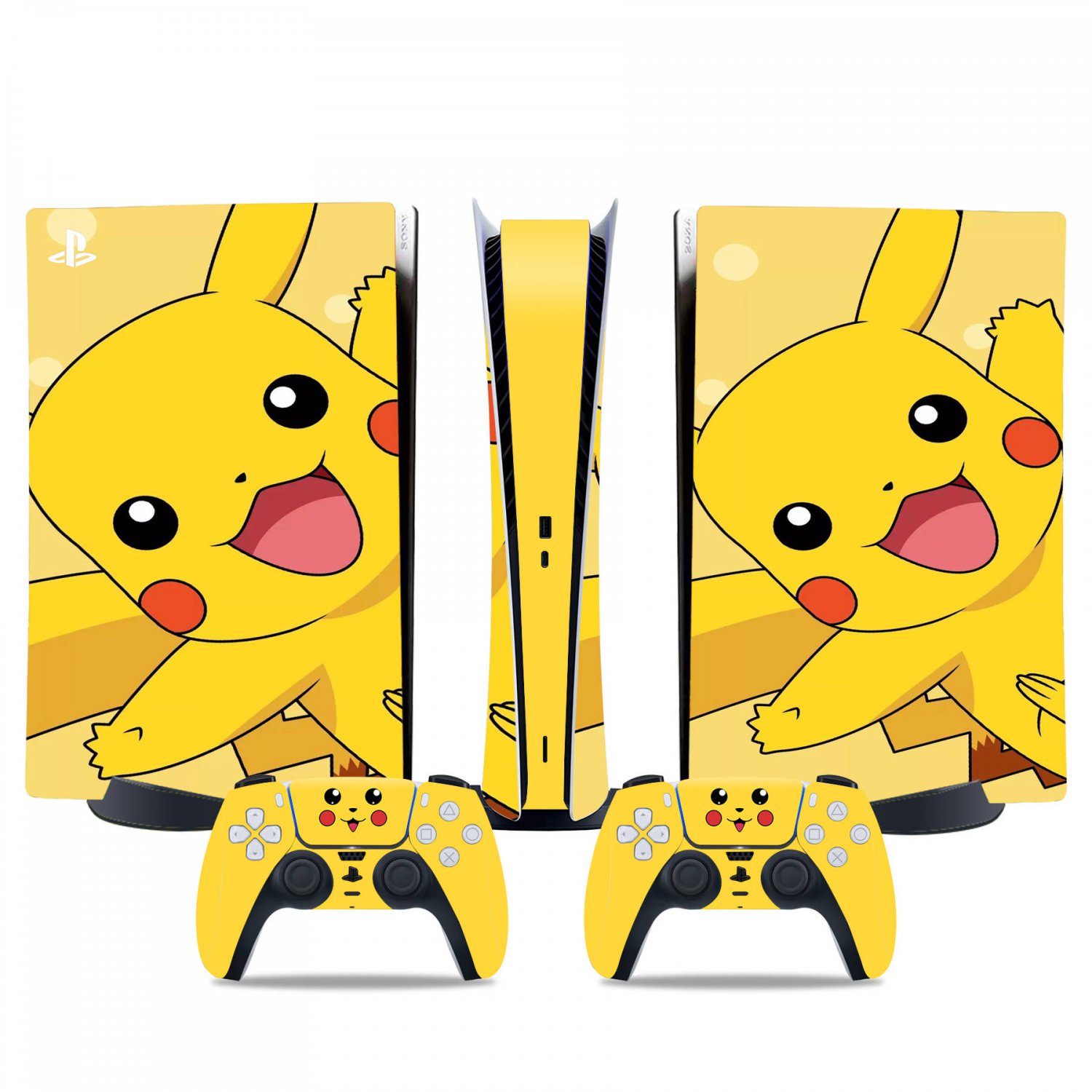 Pikachu decal skin for PS5 digital Console & 2 Controllers