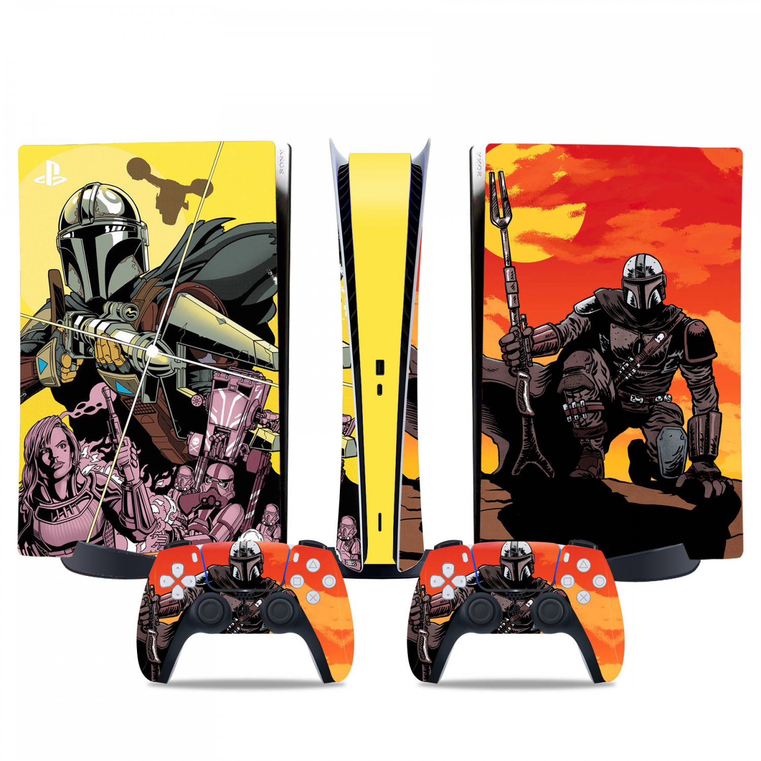 The Mandalorian decal skin for PS5 digital Console & 2 Controllers