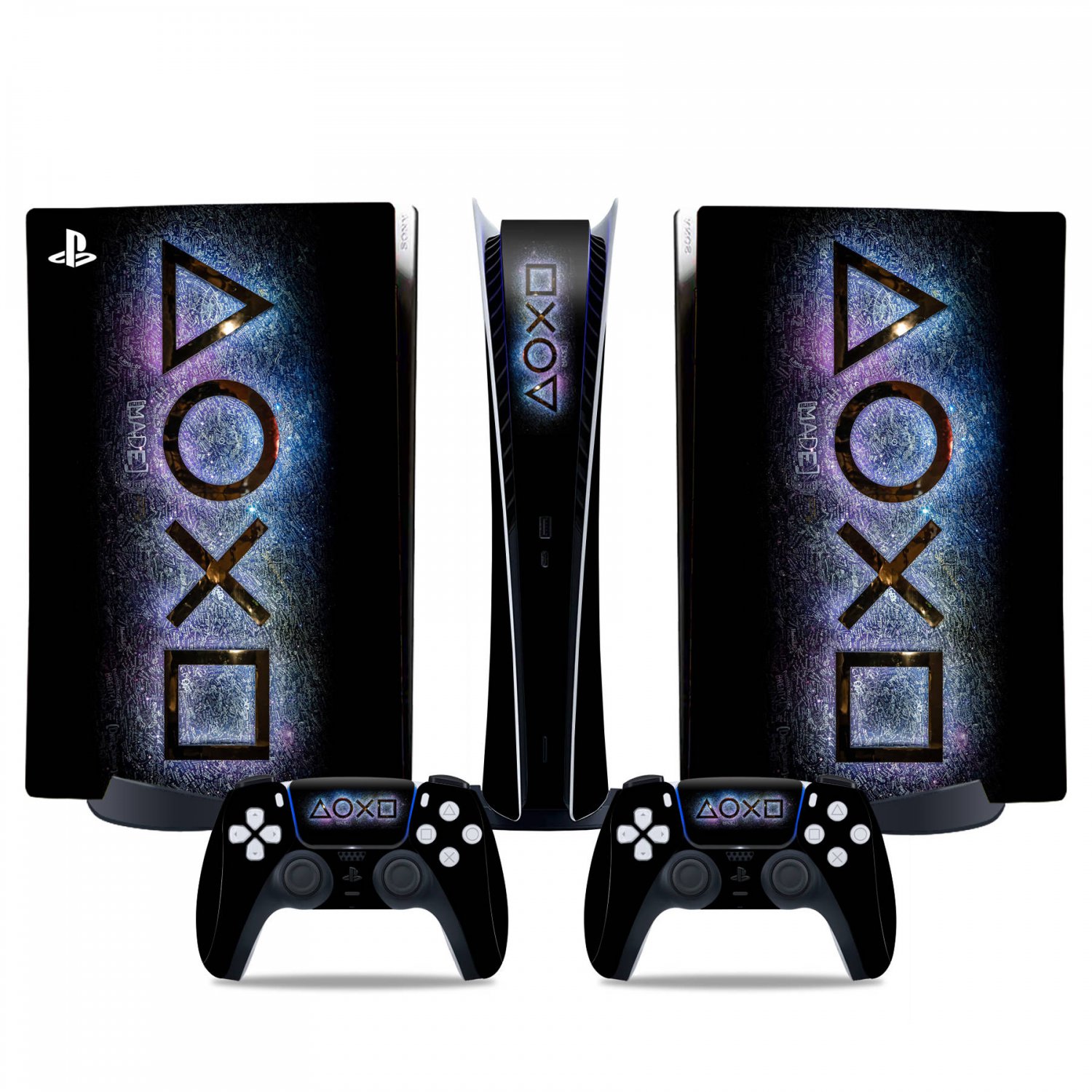 Controller Buttons decal skin for PS5 digital Console & 2 Controllers