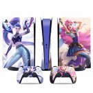 Arcane Jinx decal skin for PS5 digital Console & 2 Controllers