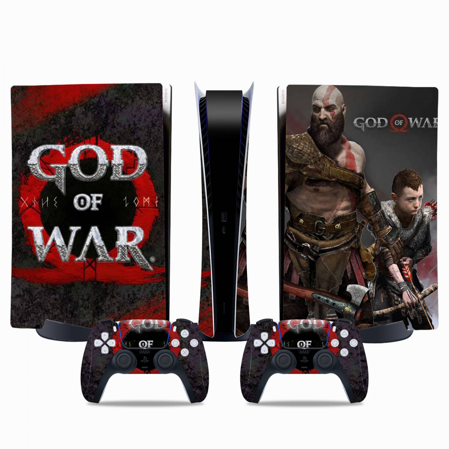 God of War decal skin for PS5 digital Console & 2 Controllers