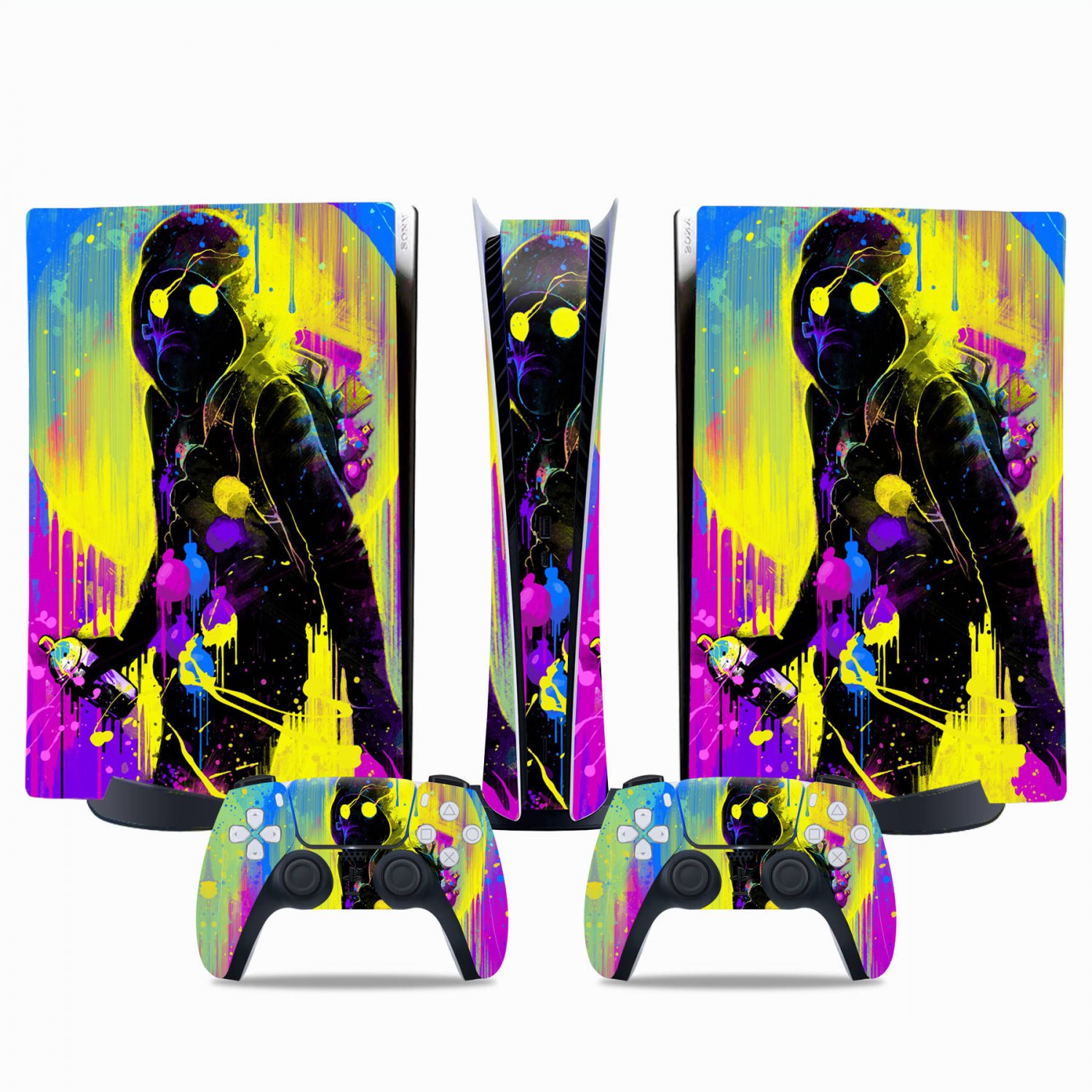 Spray Art decal skin for PS5 digital Console & 2 Controllers