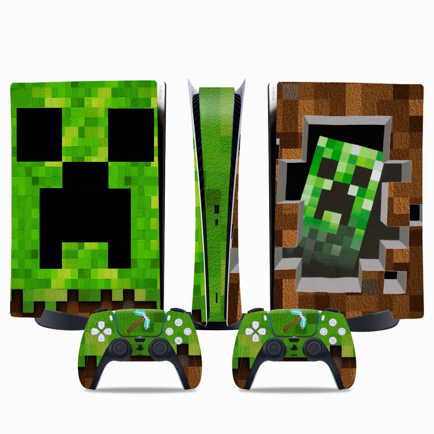 Minecraft decal skin for PS5 digital Console & 2 Controllers