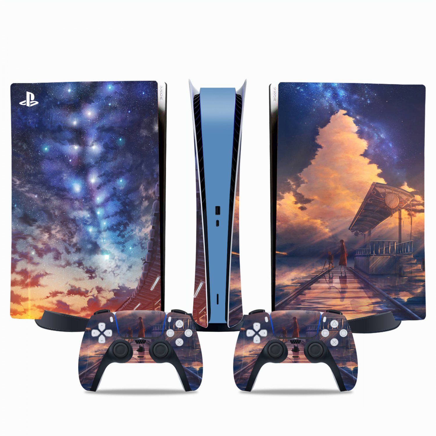 Fantasy Artwork decal skin for PS5 digital Console & 2 Controllers