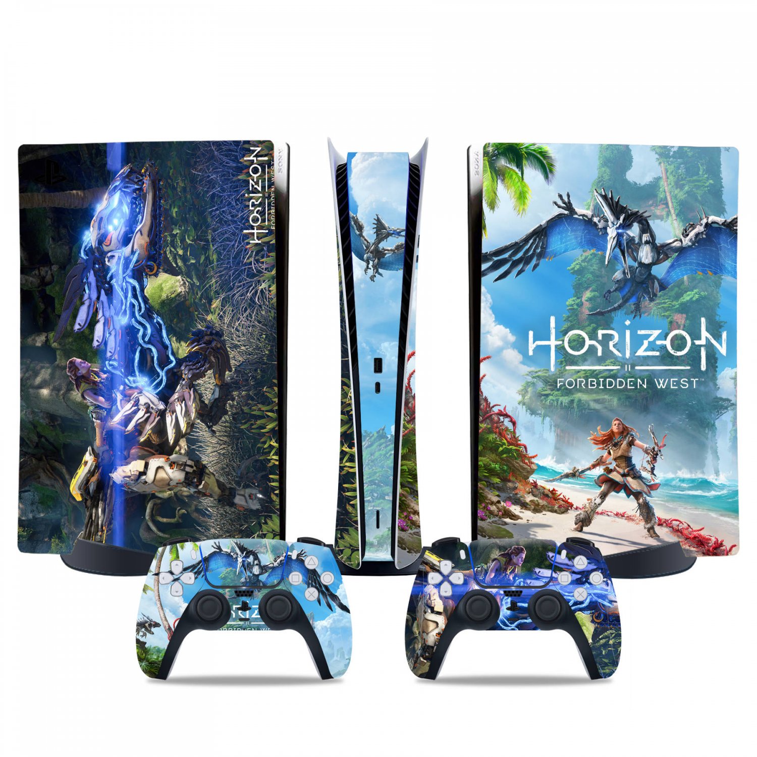 Horizon Forbidden West decal skin for PS5 digital Console & 2 Controllers