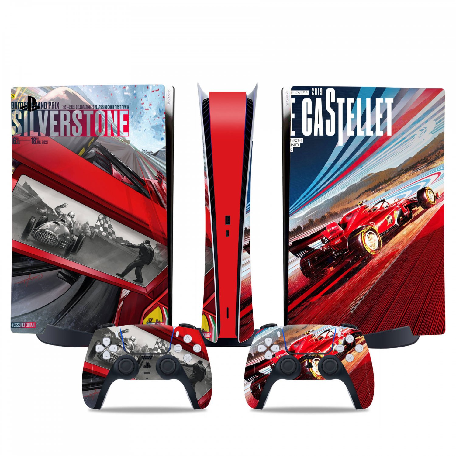 Moto Racing decal skin for PS5 digital Console & 2 Controllers