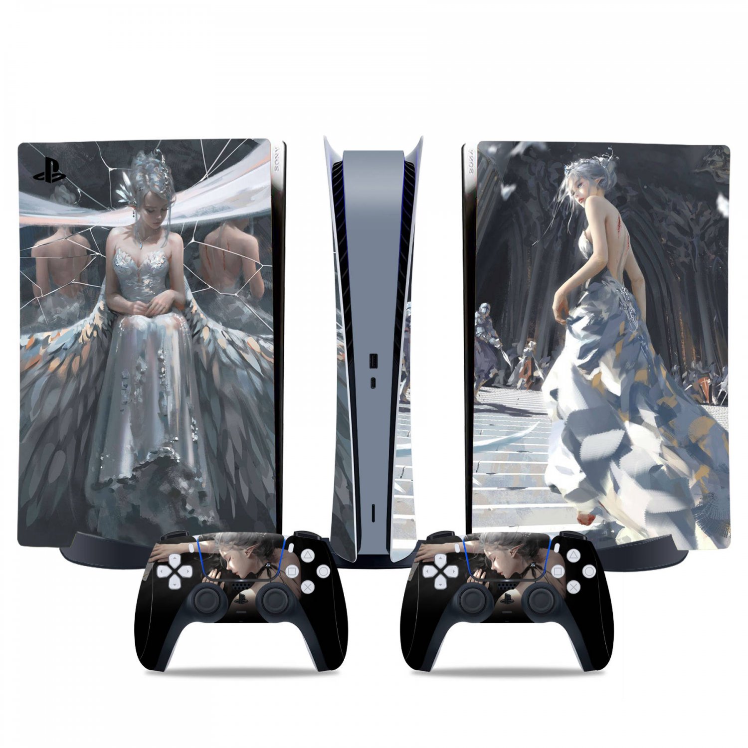 Fantasy Girl decal skin for PS5 digital Console & 2 Controllers