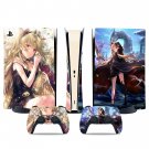 Anime Girl decal skin for PS5 digital Console & 2 Controllers