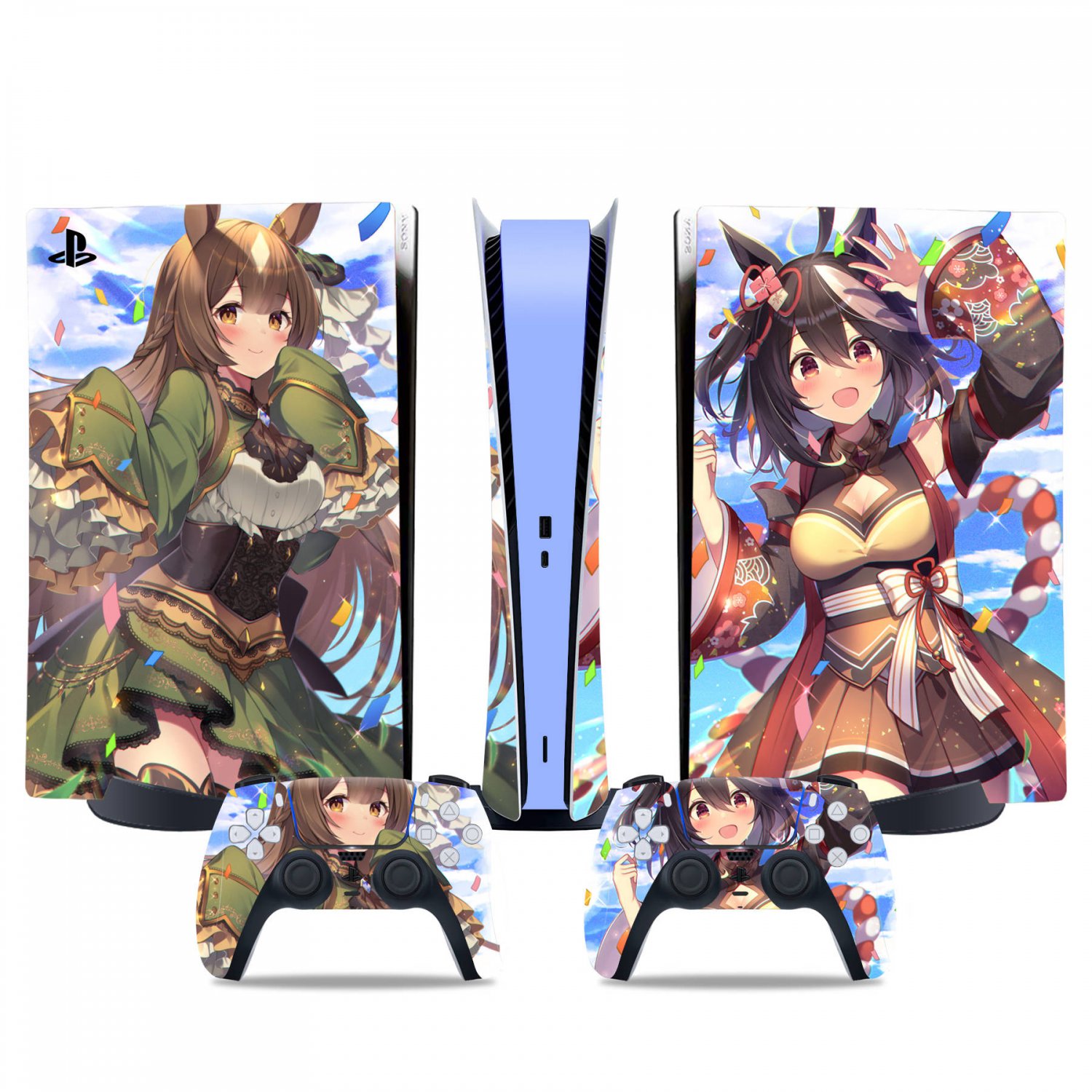 Anime Girl decal skin for PS5 digital Console & 2 Controllers