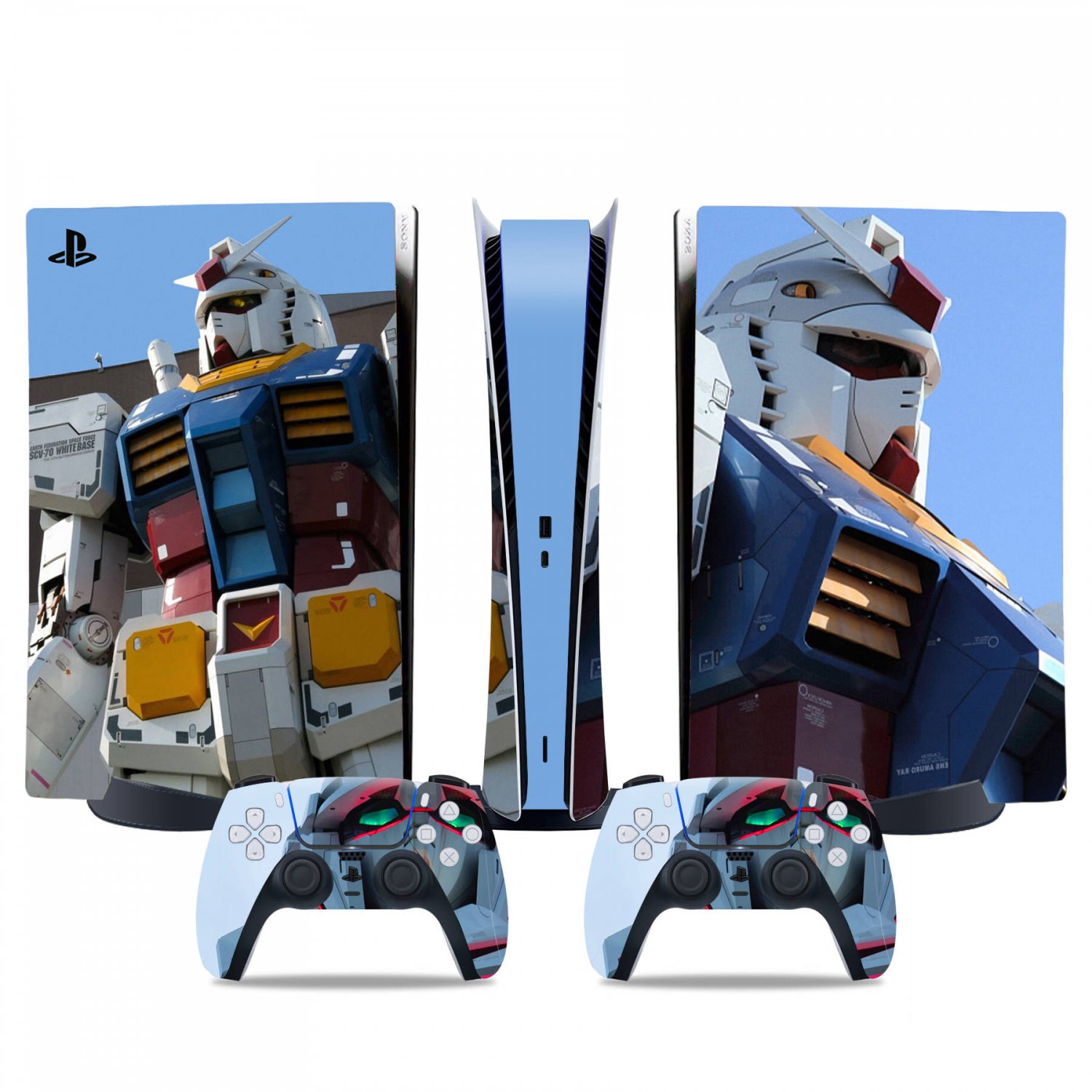 Gundam decal skin for PS5 digital Console & 2 Controllers