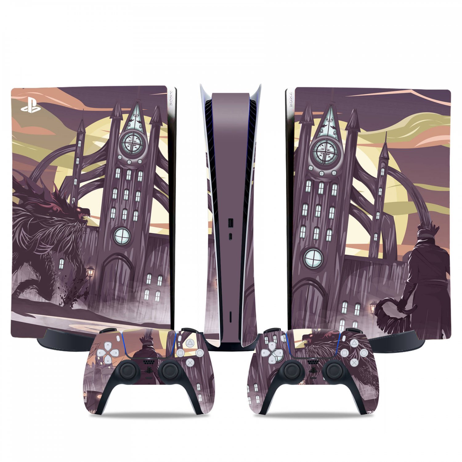 Bloodborne decal skin for PS5 digital Console & 2 Controllers
