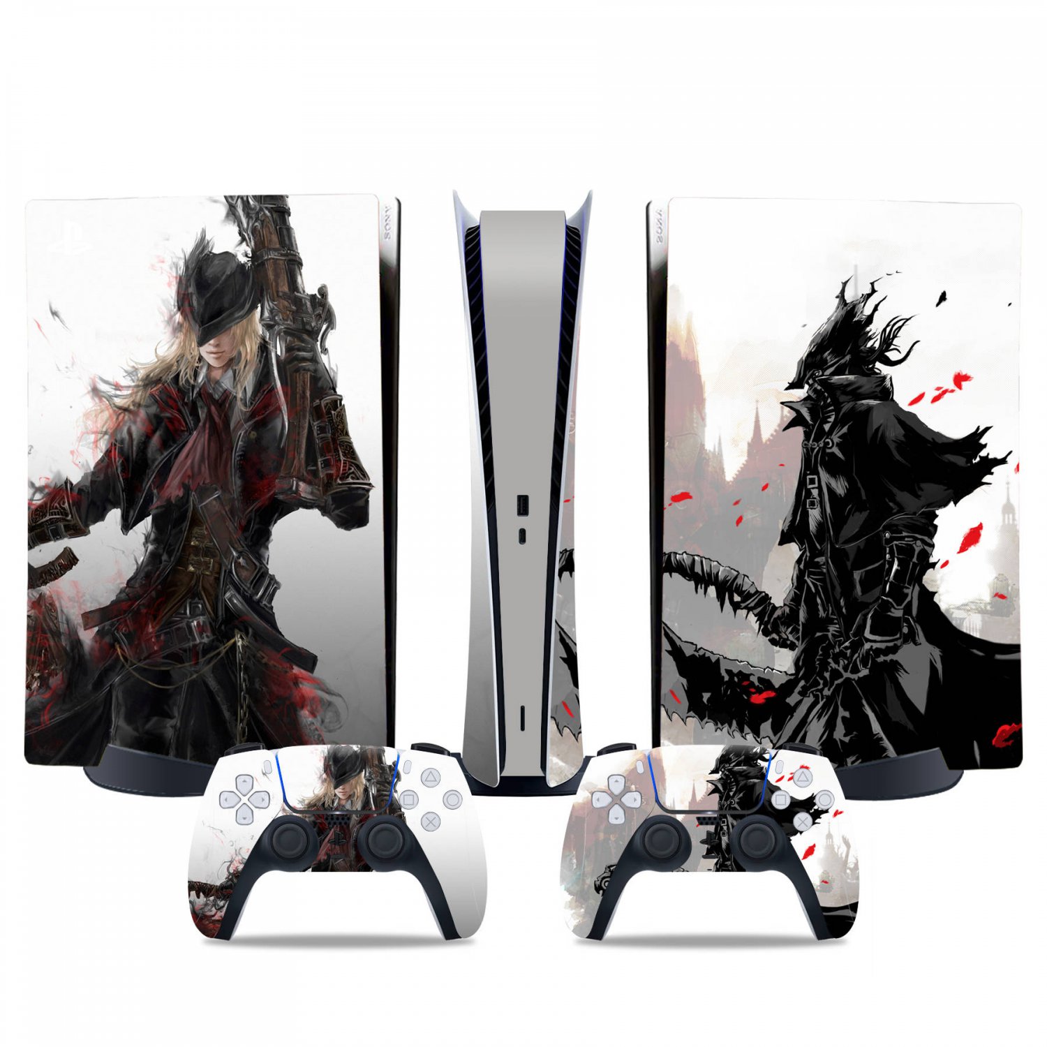 Bloodborne decal skin for PS5 digital Console & 2 Controllers