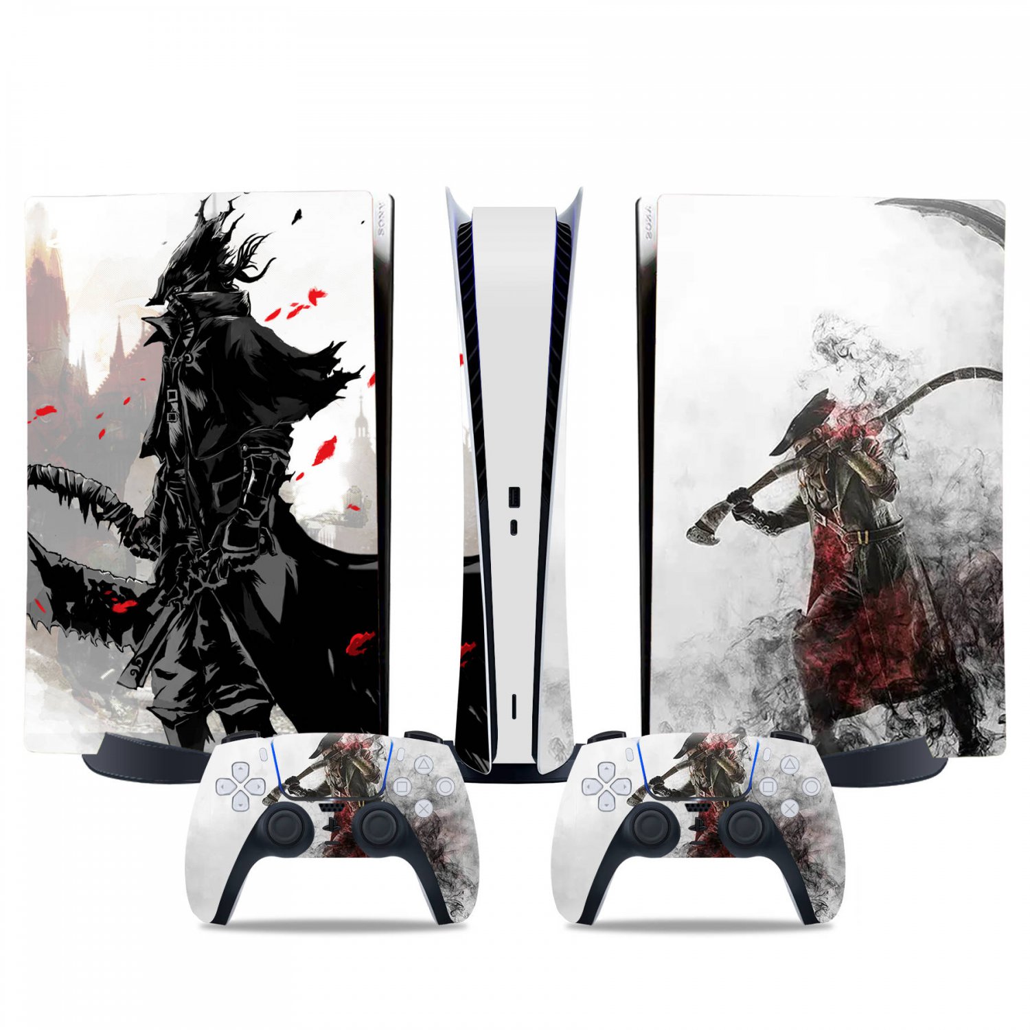 Bloodborne decal skin for PS5 digital Console & 2 Controllers