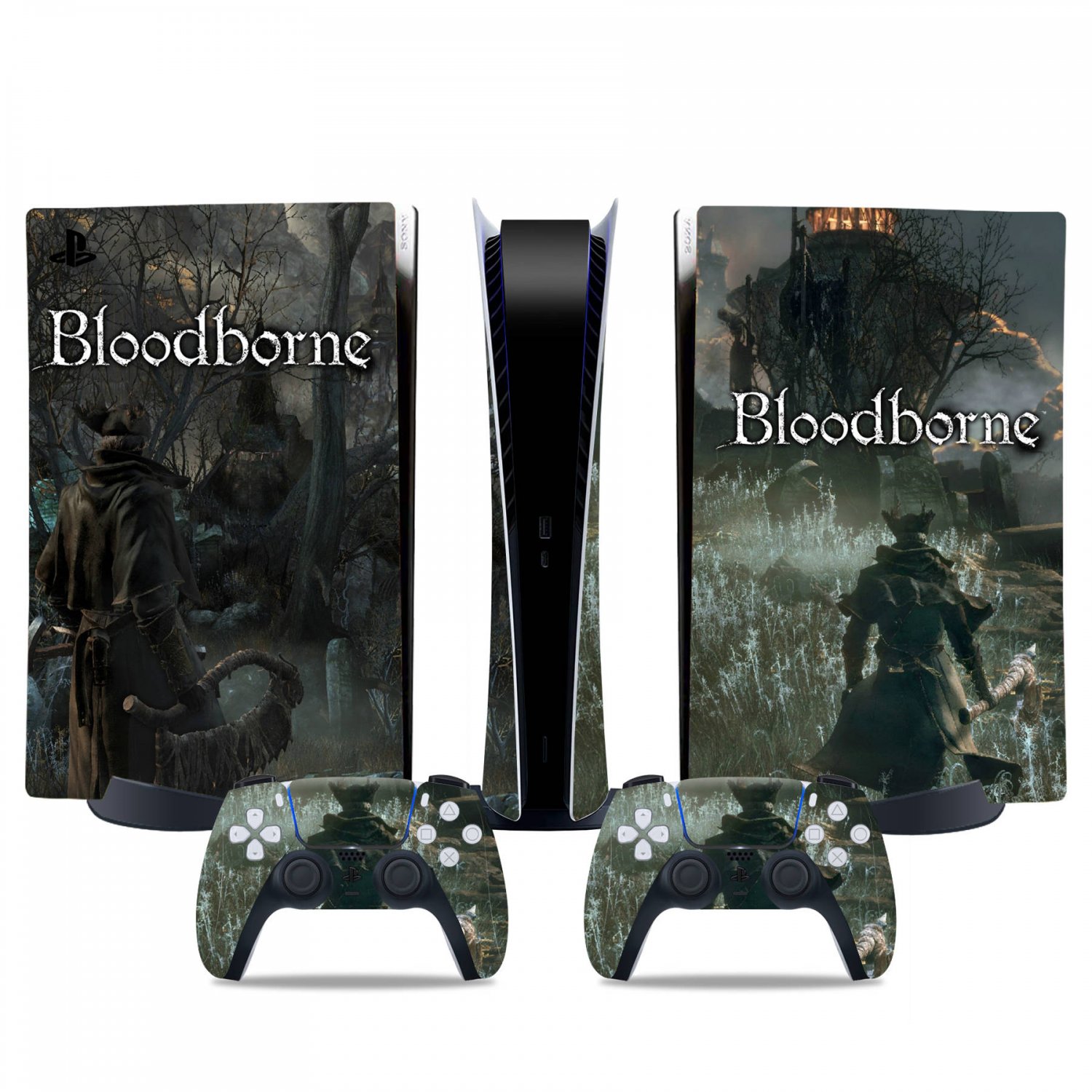 Bloodborne decal skin for PS5 digital Console & 2 Controllers