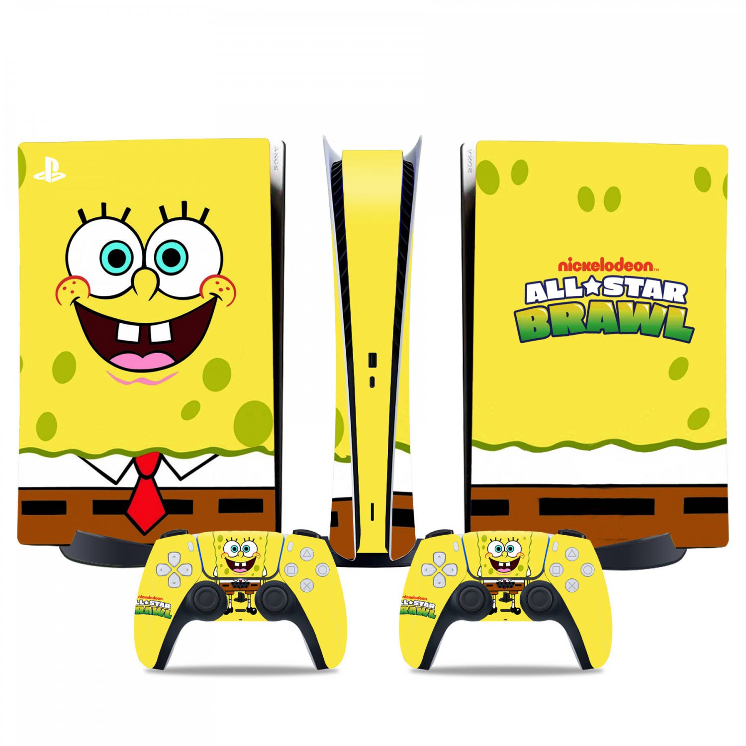 SpongeBob SquarePants decal skin for PS5 digital Console & 2 Controllers