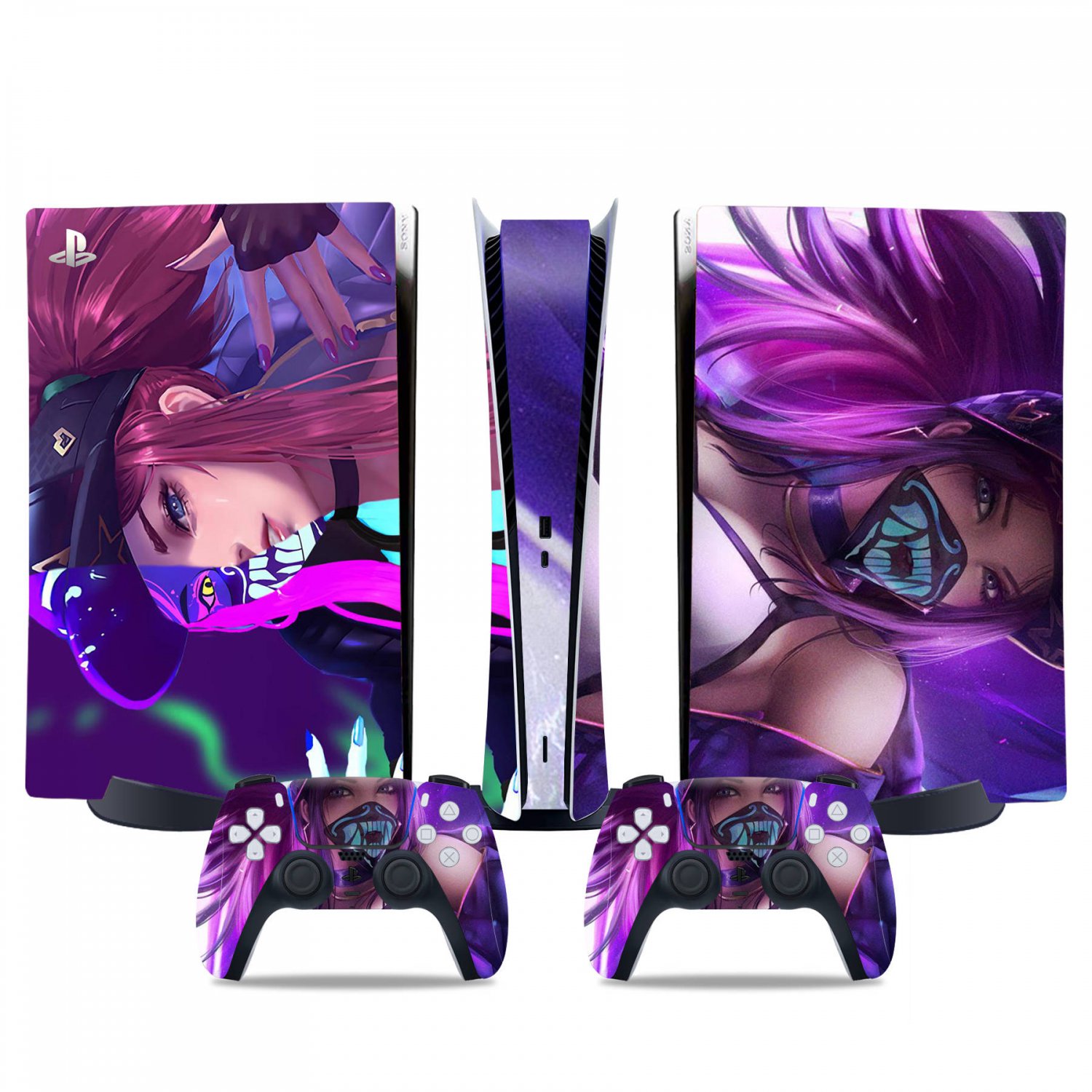 Cyberpunk decal skin for PS5 digital Console & 2 Controllers