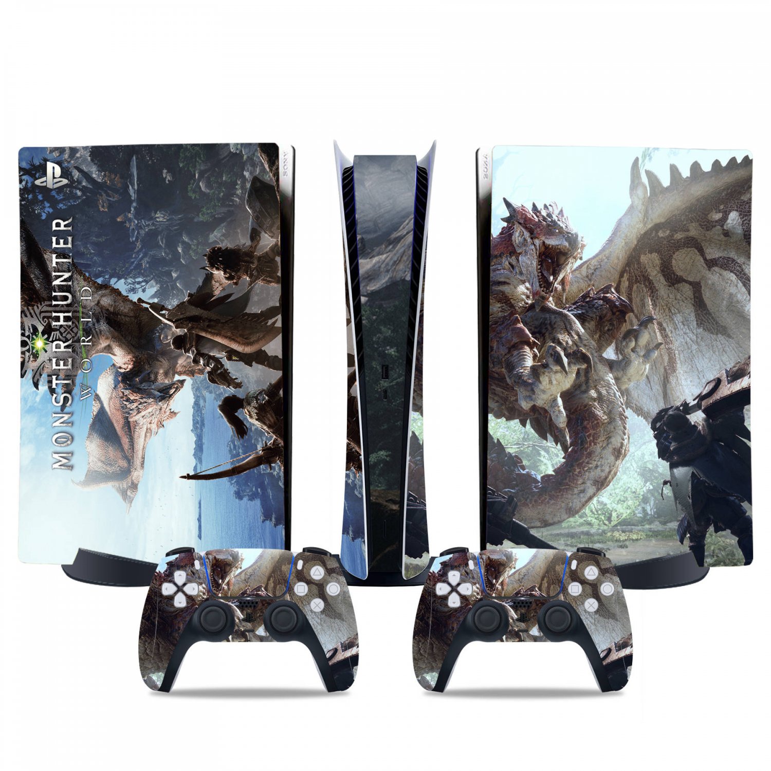 Monster Hunter World decal skin for PS5 digital Console & 2 Controllers
