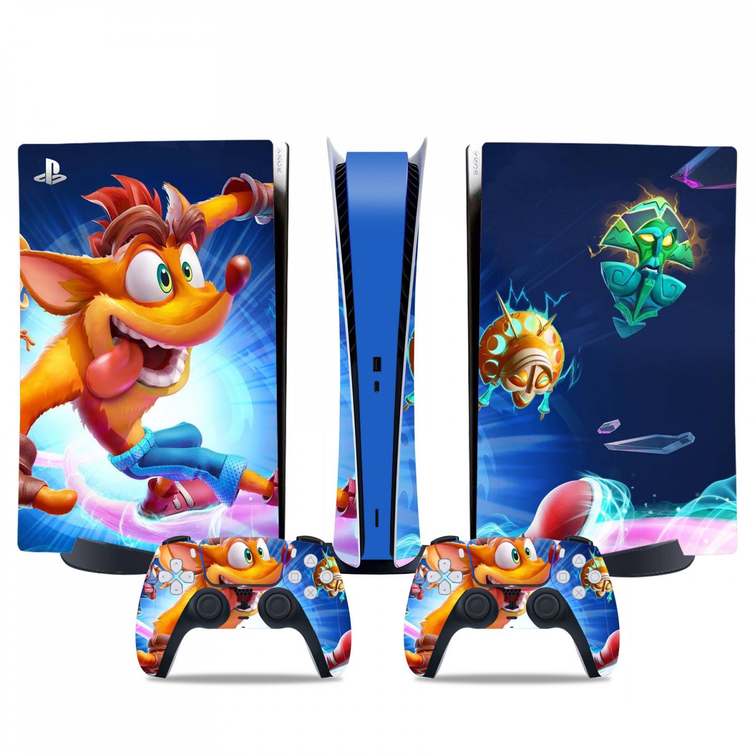 Crash Bandicoot decal skin for PS5 digital Console & 2 Controllers