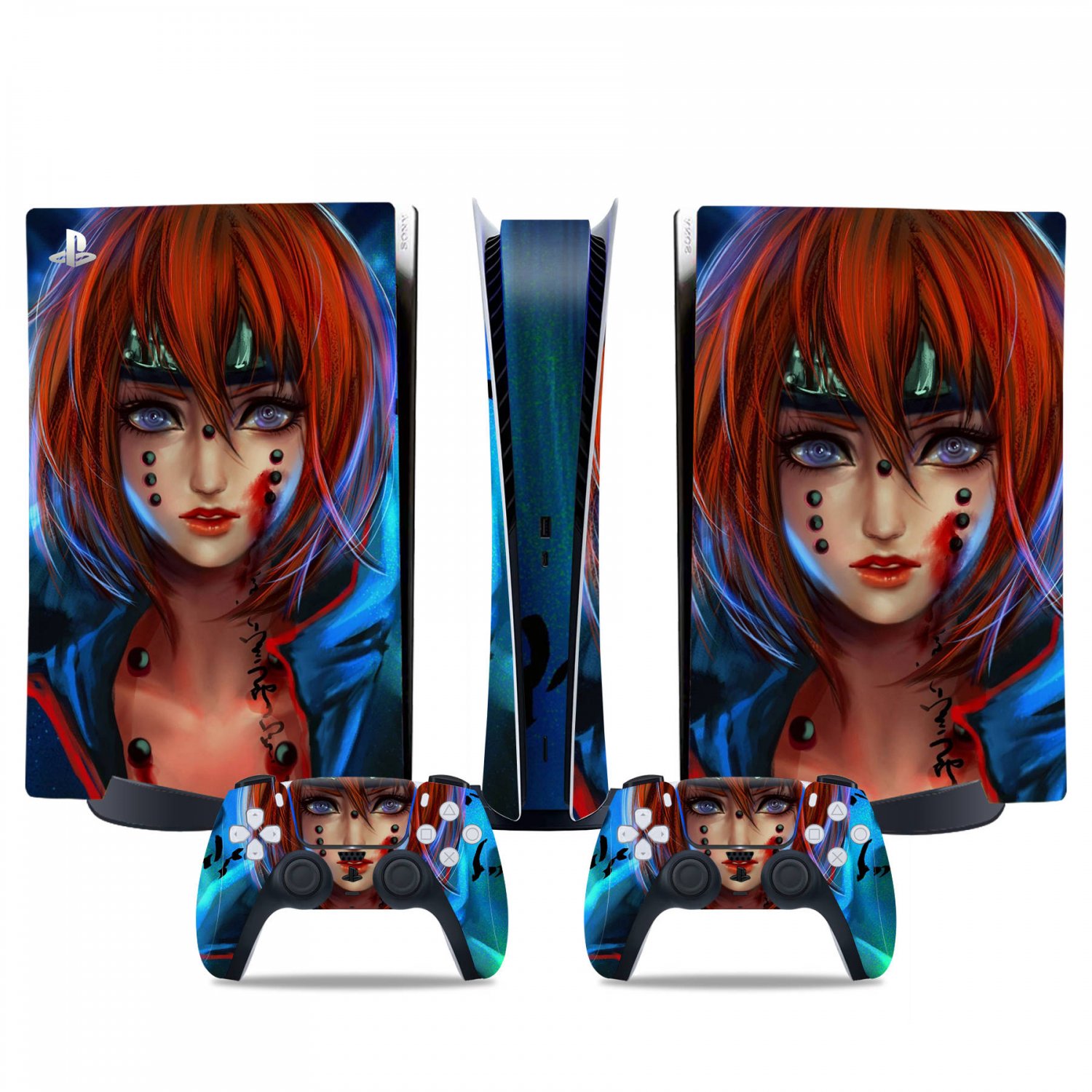 Naruto decal skin for PS5 digital Console & 2 Controllers
