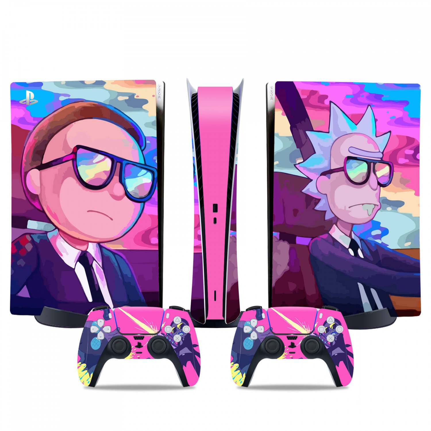Rick and Morty decal skin for PS5 digital Console & 2 Controllers