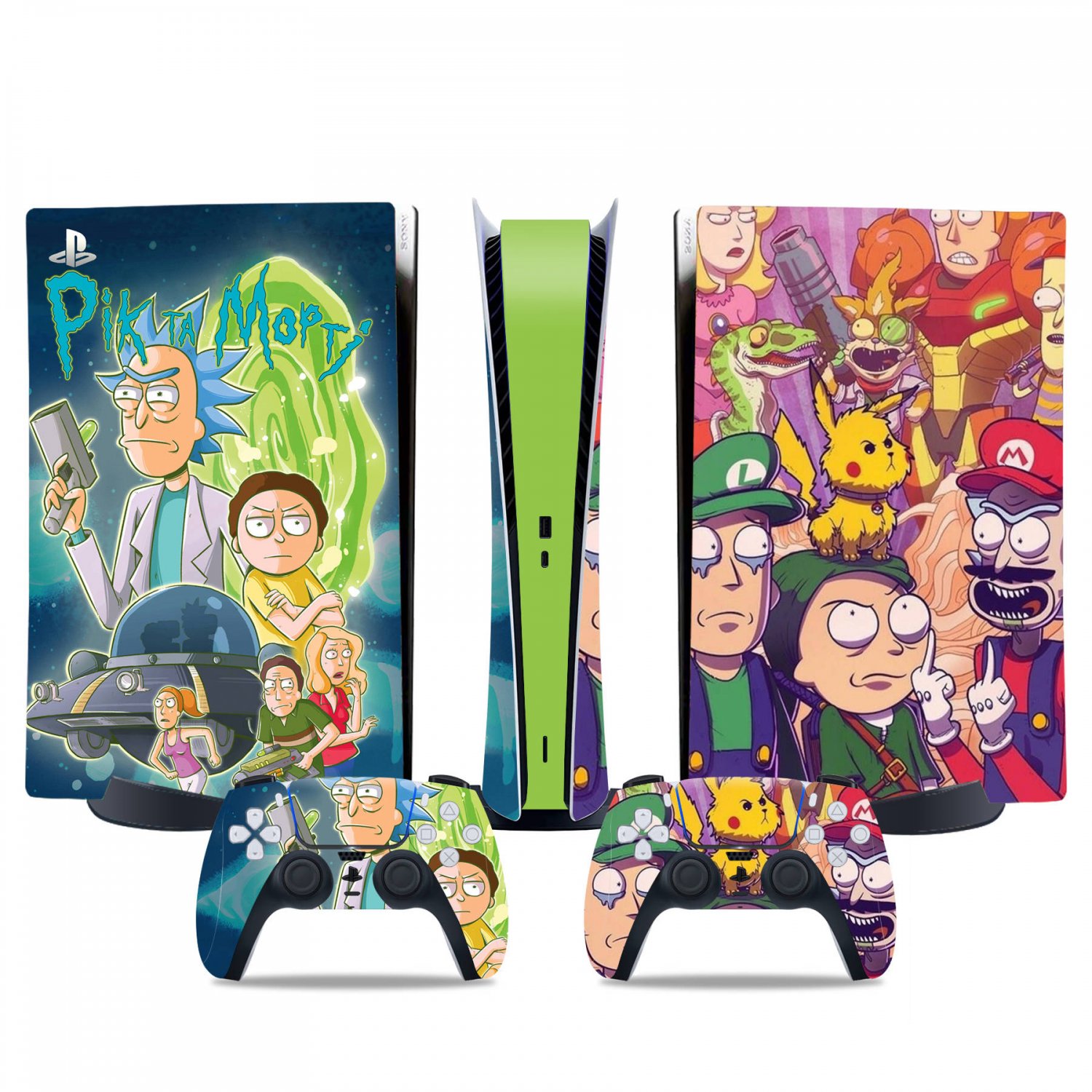 Rick and Morty decal skin for PS5 digital Console & 2 Controllers
