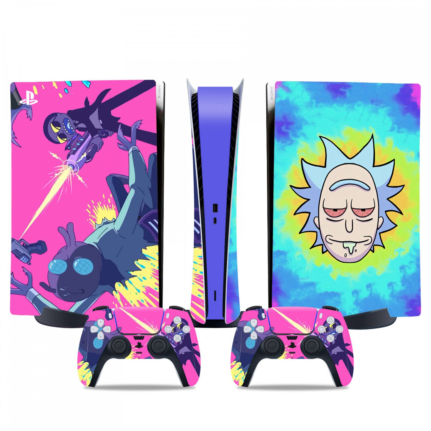 Rick and Morty decal skin for PS5 digital Console & 2 Controllers