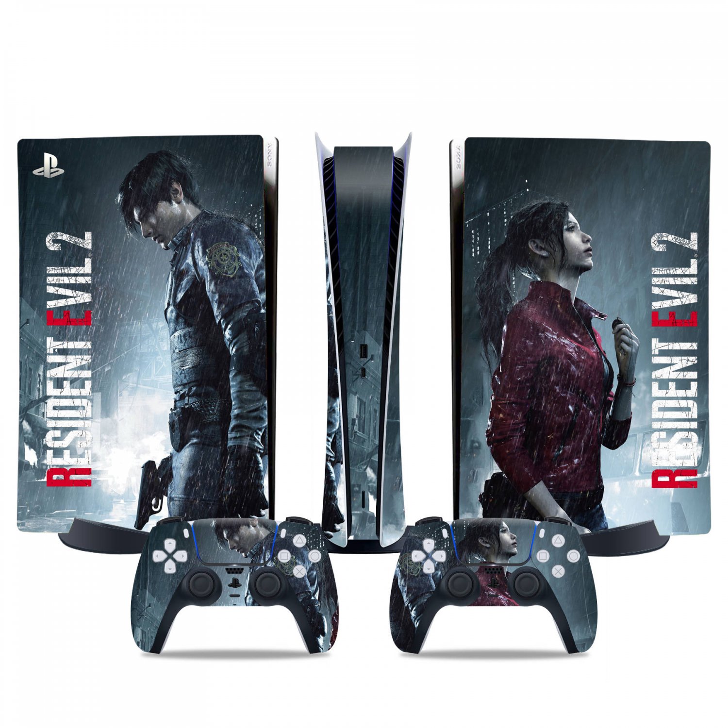 Resident Evil 2 decal skin for PS5 digital Console & 2 Controllers