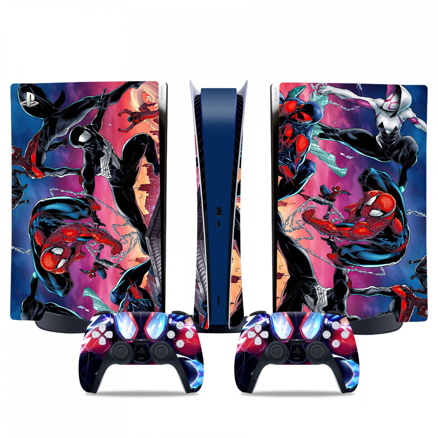 Spiderman decal skin for PS5 digital Console & 2 Controllers