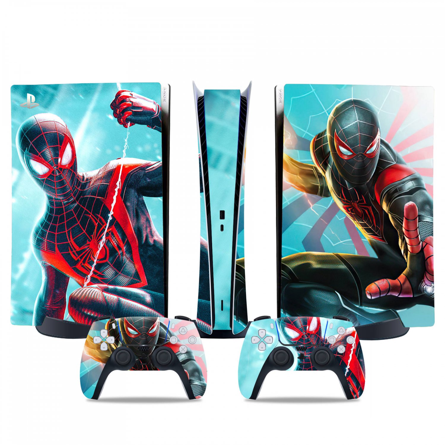 Spiderman decal skin for PS5 digital Console & 2 Controllers