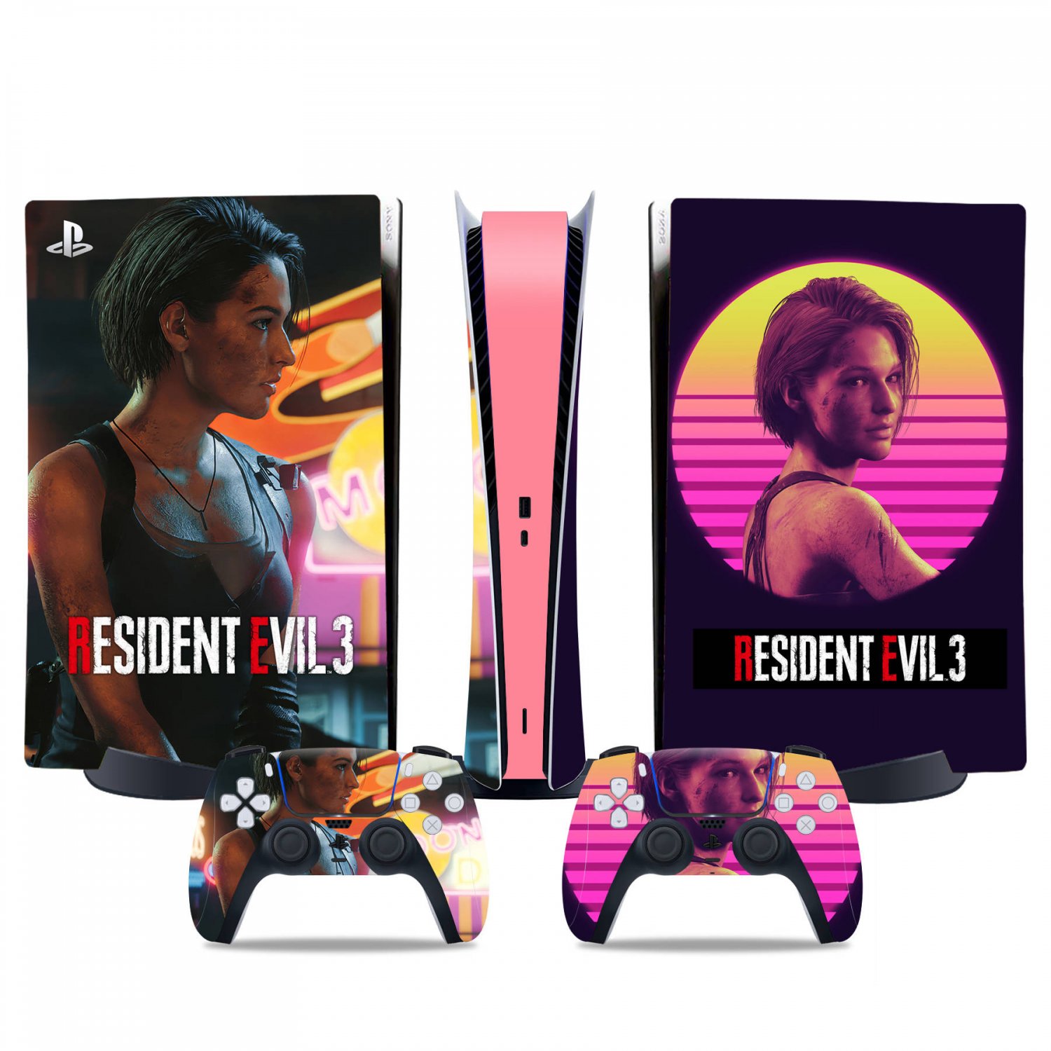 Resident Evil 3 decal skin for PS5 digital Console & 2 Controllers