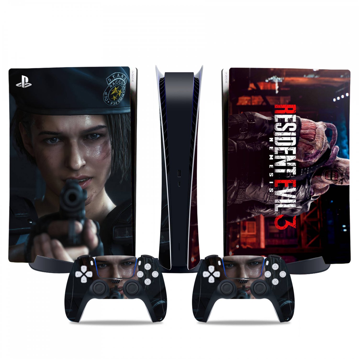Resident Evil 3 decal skin for PS5 digital Console & 2 Controllers