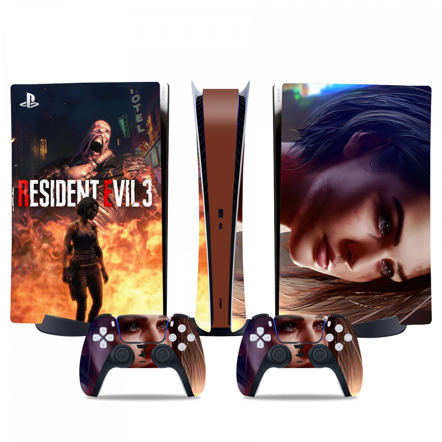 Resident Evil 3 decal skin for PS5 digital Console & 2 Controllers