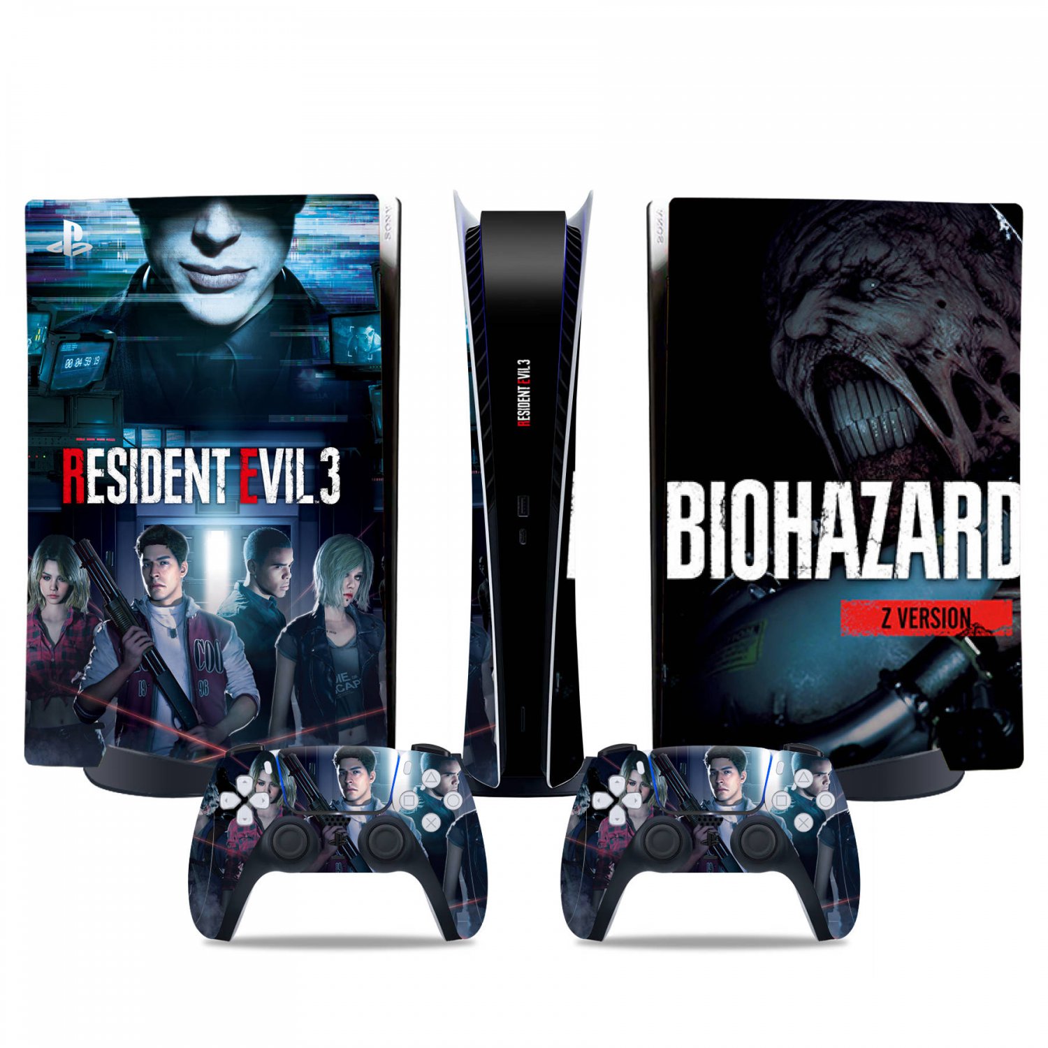 Resident Evil 3 decal skin for PS5 digital Console & 2 Controllers