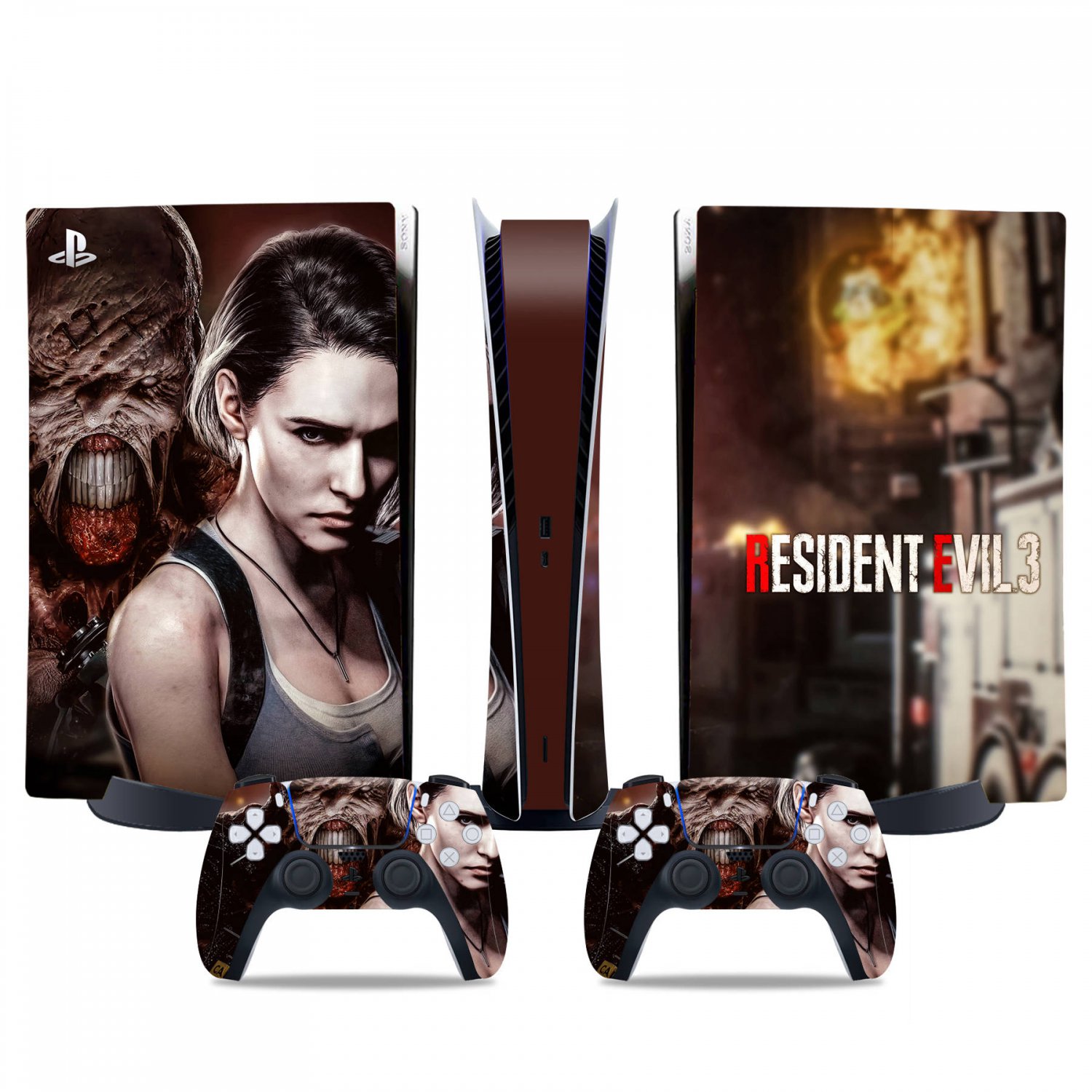 Resident Evil 3 decal skin for PS5 digital Console & 2 Controllers